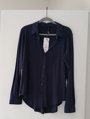 Bobi Navy Button-Down Long Sleeve Shirt Nwt Xl